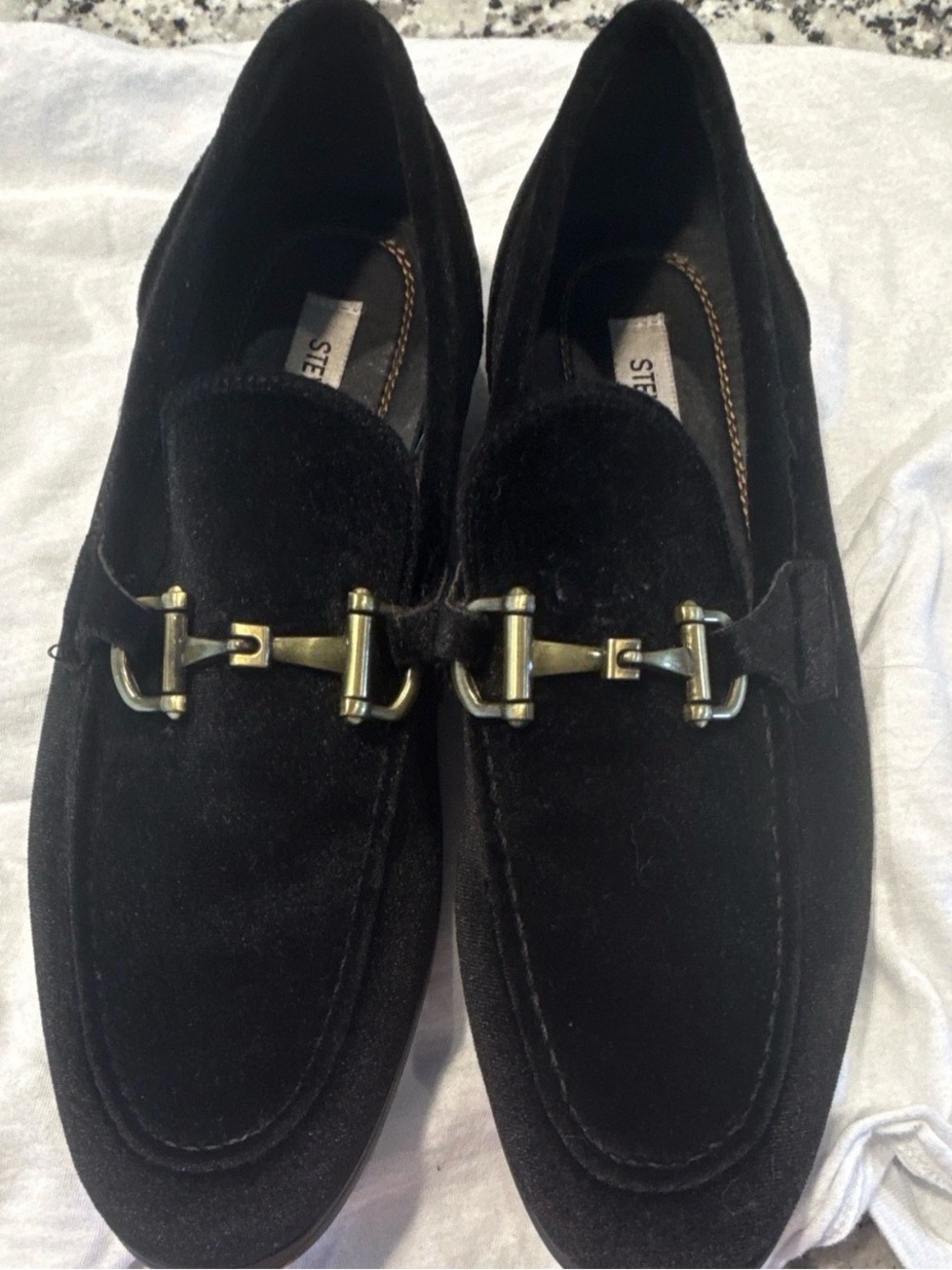 Steve Madden Black Suede Horsebit Loafers